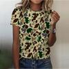 New Glitter Sparkling T-shirt Rainbow Color Printing Fashion T-shirt Short-sleeved Casual Beach Printing Top
