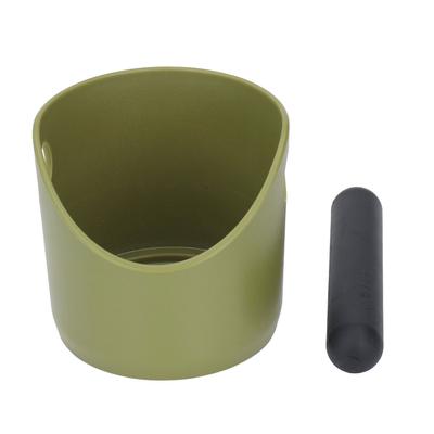 Kaffee-Abklopfbehälter, Kunststoff, Gummi, Mahlgut-Entsorgungsbehälter mit Stange für Kaffeebar, Küche, Grün