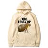 Ok I Pull Up Capybara Felpa con cappuccio con stampa grafica Felpe con cappuccio vintage casual alla moda unisex Pullover gotici Harajuku Streetwear