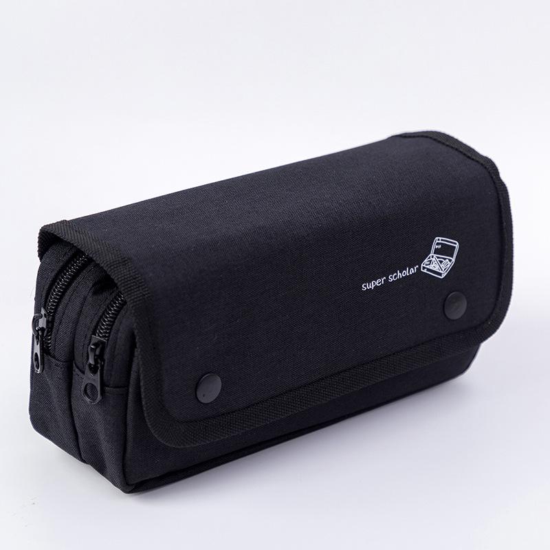 Большой холщовый многослойный пенал для детей, студентов университетов и старшеклассников – корейский минималистичный дизайн для мужчин и женщин