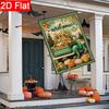 2D Flat, 2D Flat Thanksgiving Autumn Green Truck Pumpkin Welcome Garden Flag_2 (2)- Outdoor Garden Flag Double-sided Home Decoration Courtyard Decorat