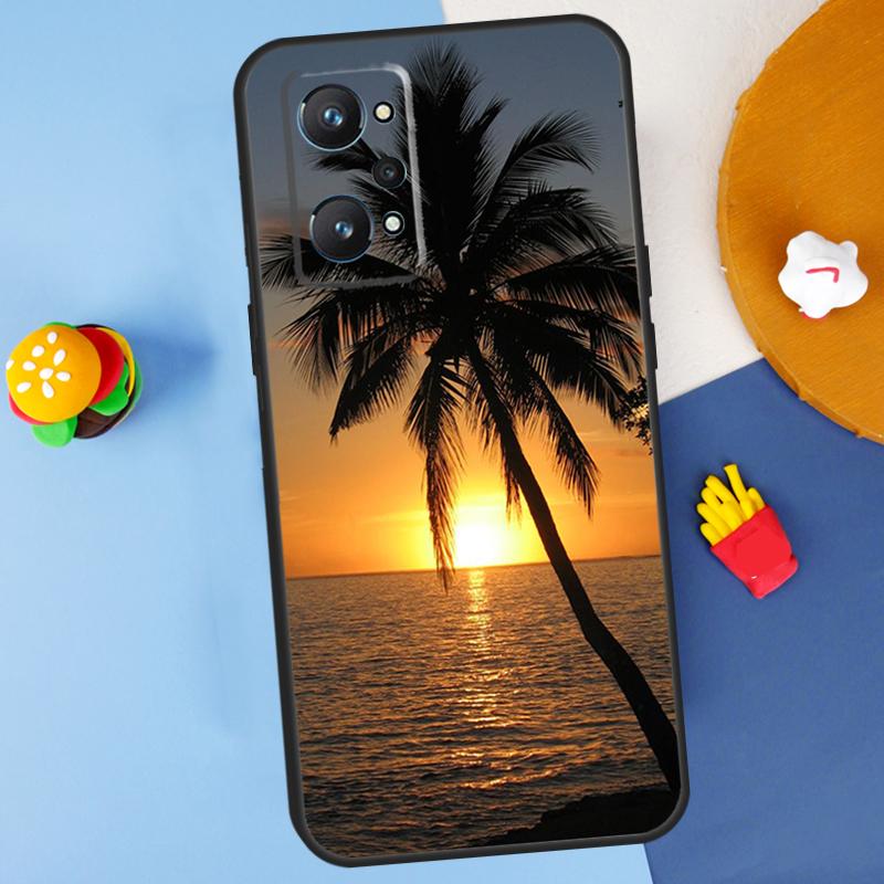 Summer Beach Sunset Palm Tree For Realme 11 10 12 13 14 Pro Plus GT 5 6 6T GT7 Pro C61 C53 C51 C21Y C25S C55 C67 C75 Case