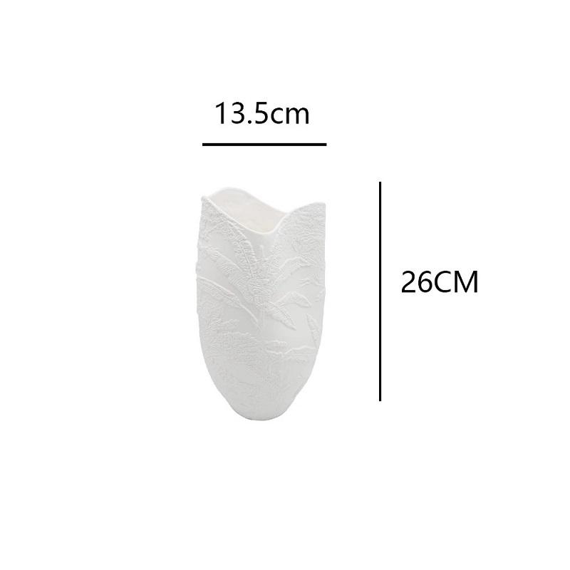 

White French Relief Vase, Light Luxury Decoration for Home, Living Room, Foyer, Model Room Decoration