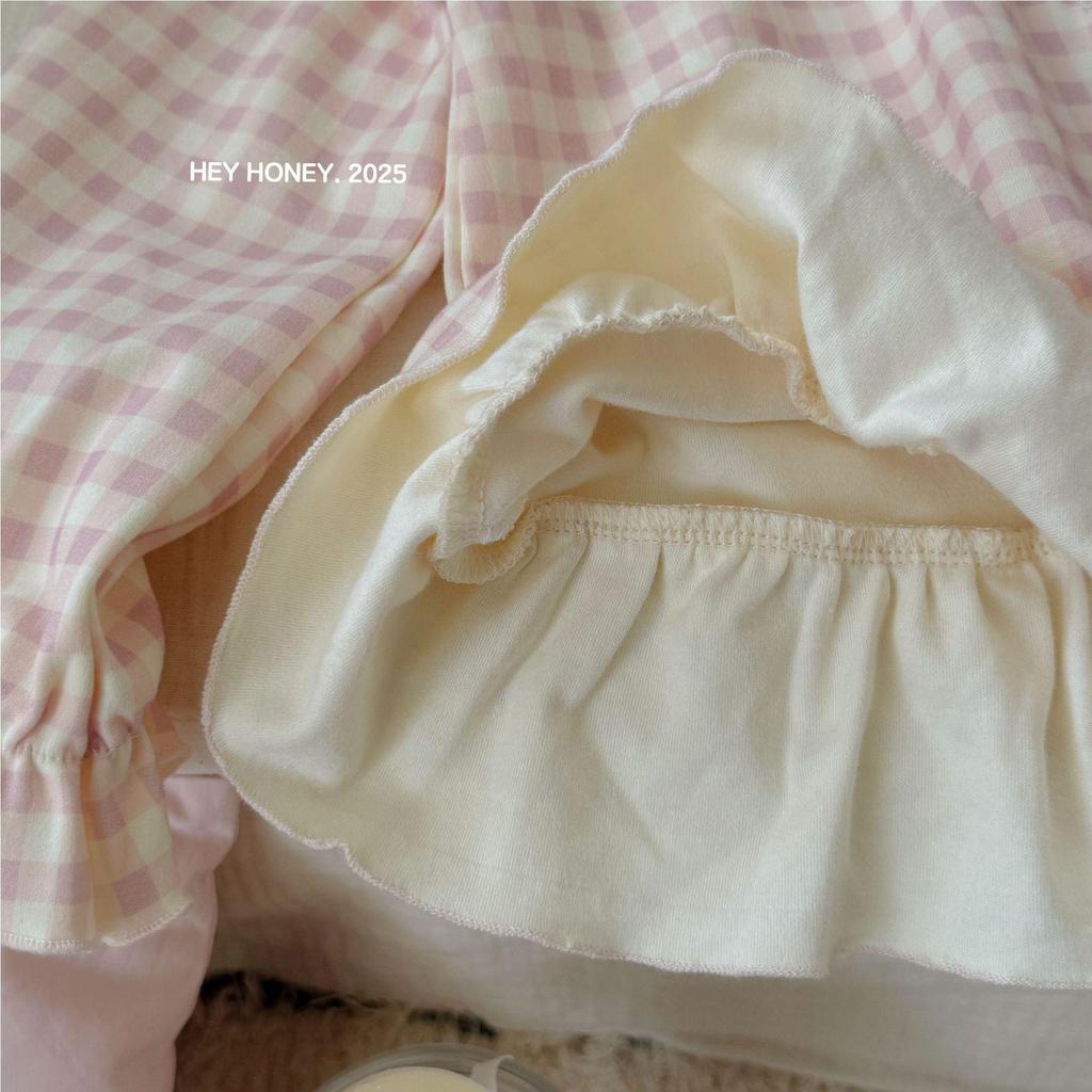 Hey Darling Small Curls Princess Girls' Korean Single-Breasted Pajama Set - Spring/Autumn