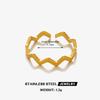 Minimalist Stainless Steel Geometric Lines Wave-shaped Opening Rings for Women Fashion Stackable Finger Jewelry Accessories Gift