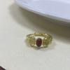 Design Geometric Unique Copper Ring For Women With Adjustable Fit And Colorful Zircon Stones