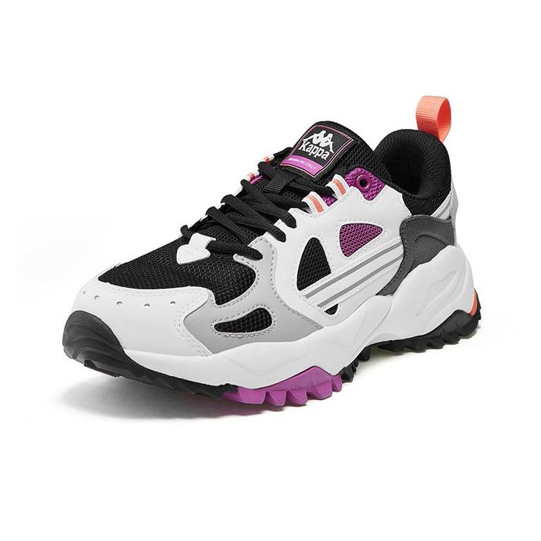 Kappa Comfortable Retro Shock Absorbing Non-Slip Low-Top Casual Shoes Women Sneaker Black Purple K0A25MM24-990A