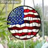 2D Flat Acrylic American Flag Suncatcher, Stained Glass Window Decor, Patriotic 4th of July Gift for Home