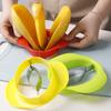 Durable Plastic Mango Cutter with Easy-Grip Handle, Creative Kitchen Gadget for Peeling and Pitting, Efficient Fruit Slicer for Perfect Mango Slices