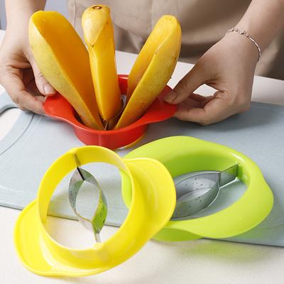 Langlebiger Kunststoff-Mangoschneider mit leicht zu greifendem Griff, Kreatives Küchengerät zum Schälen und Entkernen, Effizienter Obstschneider für perfekte Mangoscheiben