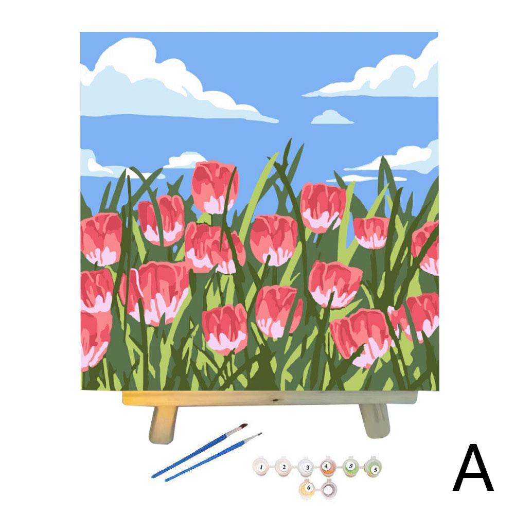 

DIY Digital Oil Painting For Rose Flower Hand Painted Oil Painting Coloring by Numbers Acrylic Drawing Modern Wall Home Decor