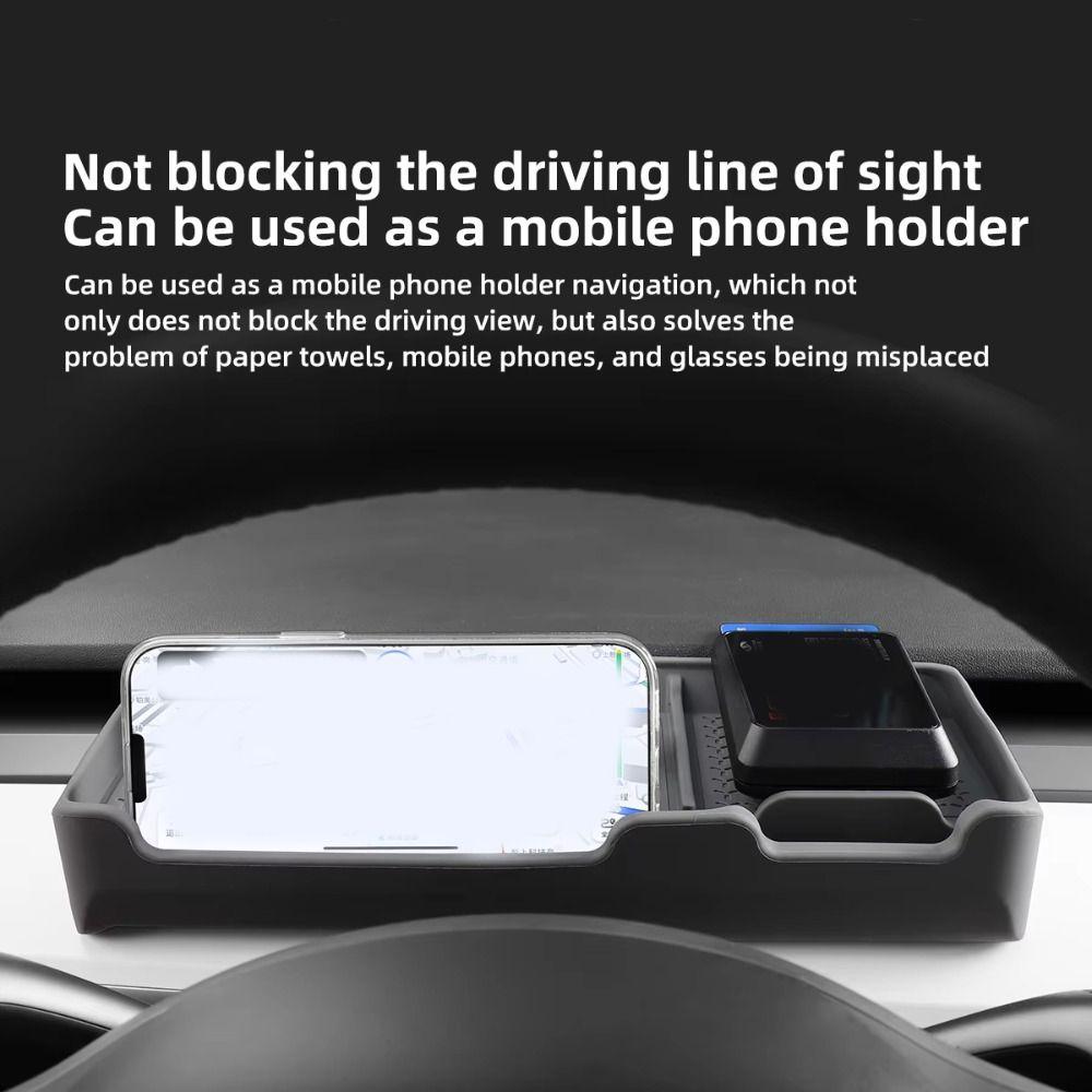 Space-saving Car Instrument Panel Storage Box Multi-functional Silicone Center Control Storage Tray for Tesla Model 3 Model Y