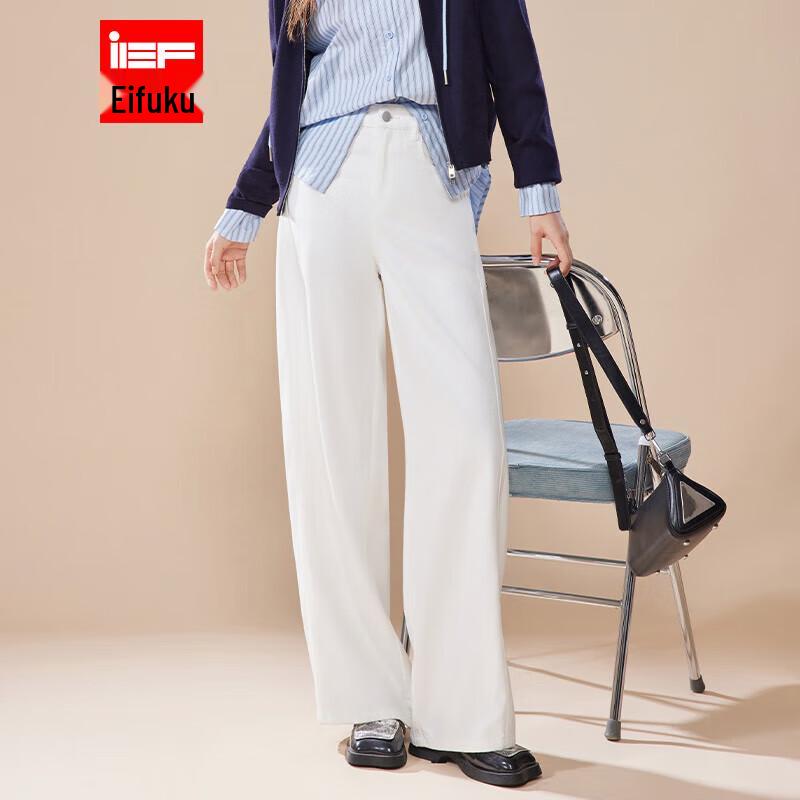 

IEF Women s 2025 Fall Solid Wide-Leg Denim Trousers L