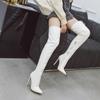 Sexy Women Boots Platform High Heel Thigh Boots Slip On Pointed Toe Lady Shoes