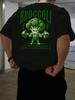 Stylish 100 Cotton Unisexs T Shirt Featuring Green Broccoli Gym Character Ideal for Summer Urban Style and Workouts