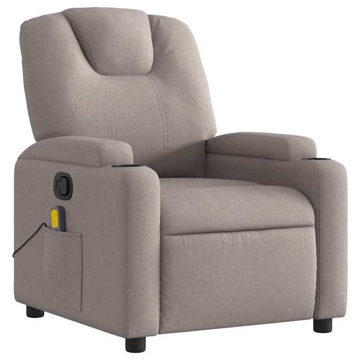 VidaXL Fauteuil de massage inclinable Taupe Tissu 372385