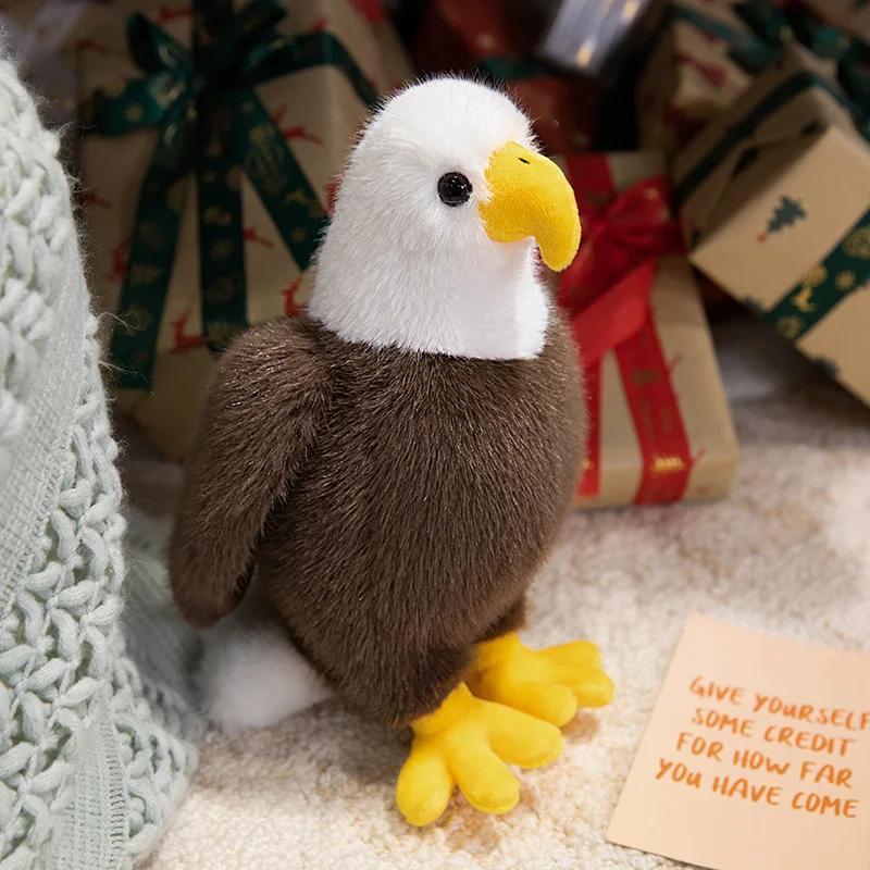 Lifelike American Eagle Owl Plush Toy Soft Stuffed Animal RealLife Bird Doll Home Decor Kids Children Boys Birthday Gift