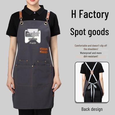 Waterproof Oil-Proof Canvas Apron - Custom Logo, Dirt-Resistant, Lightweight Summer Style for Kitchen Tasks