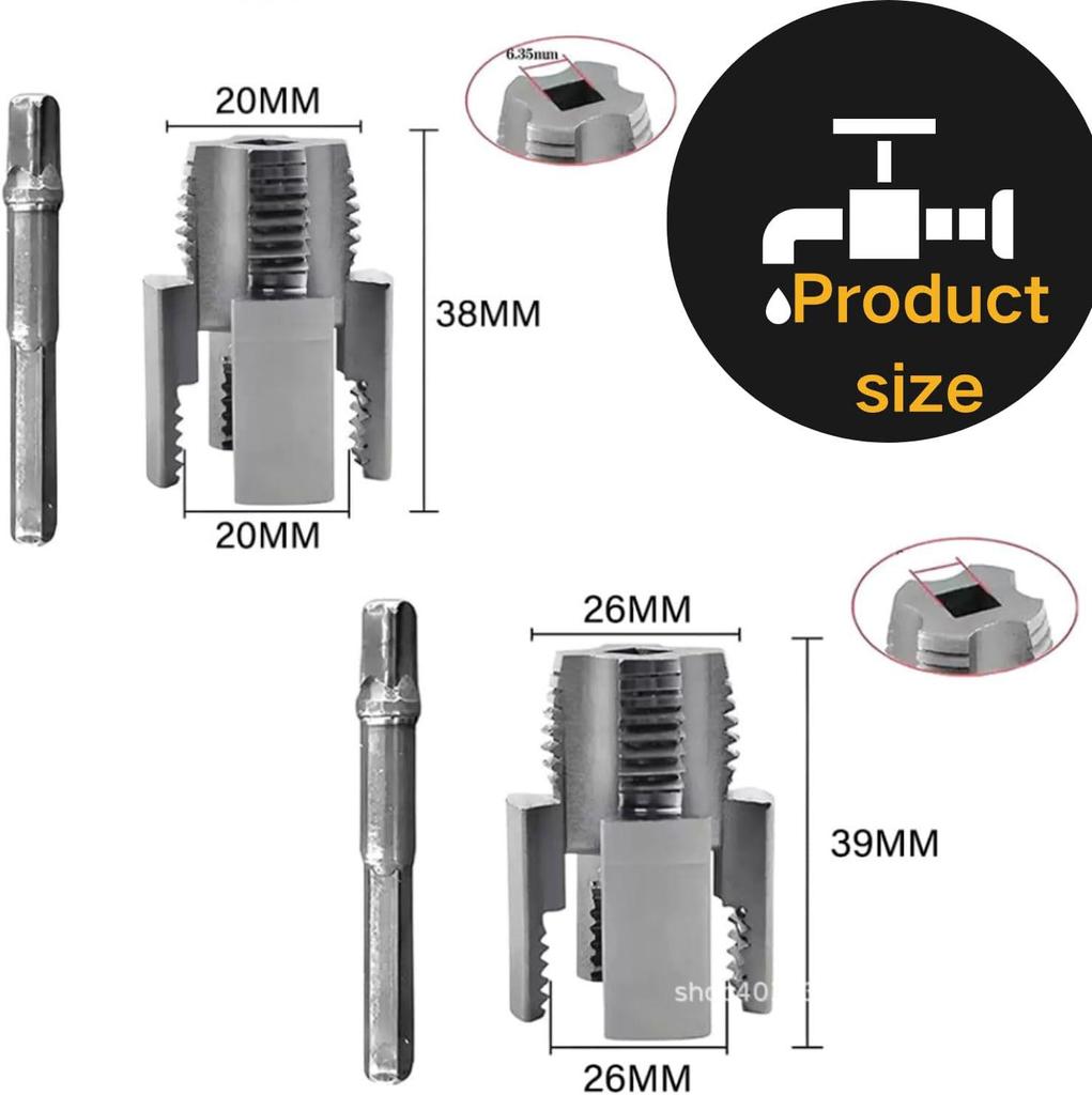 Electric Drill Pipe Threader: Internal & External Threads, 4/6 Point, 1/2+3/4 PPR Pipe Compatibility.