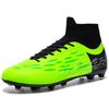 34-45 Men's High-top Football Shoes Large Size Children's Artificial Lawn AG Long Nail Green Football Boots Training Black Sneakers