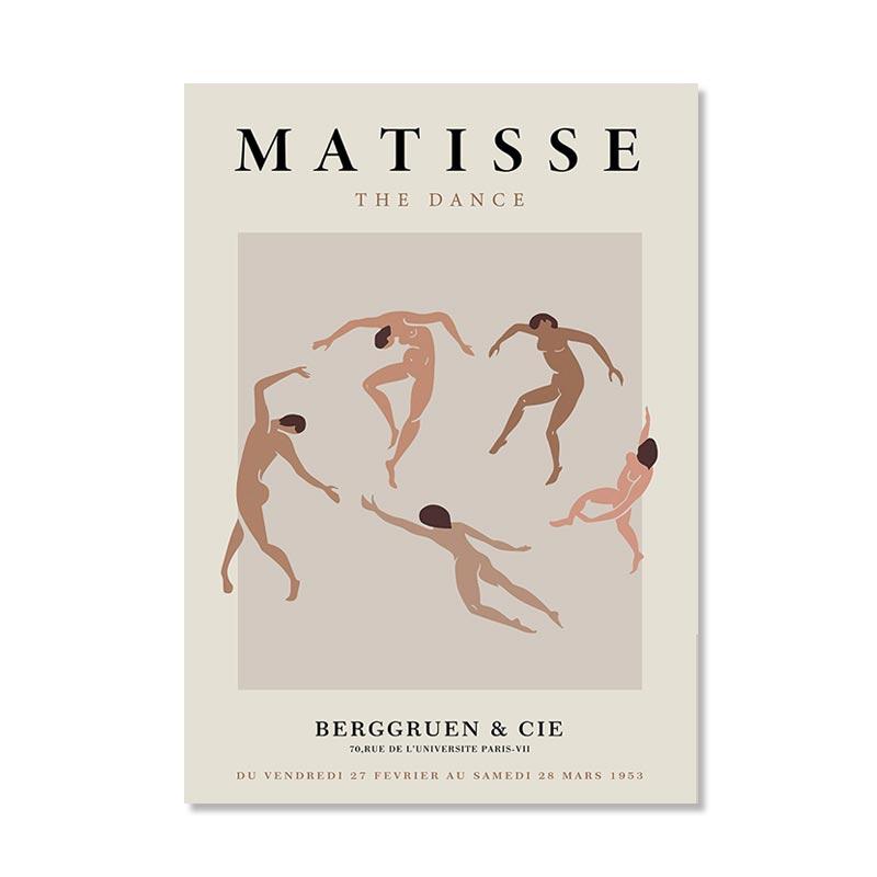 Abstract Matisse Wall Art Canvas Painting Nordic Woman Lines Coral Leaf Posters and Prints Wall Pictures for Living Room Decor