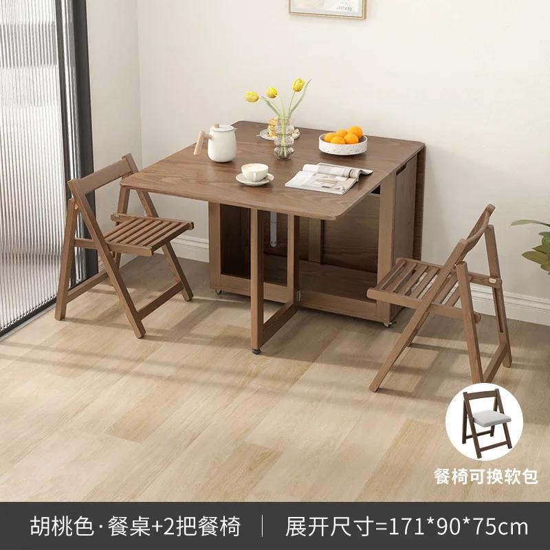 For Folding Dining Table Set 6 Chairs Luxury Modern Space Savers Minimalist Dining Table Nordic Table À Manger Kitchen Furniture