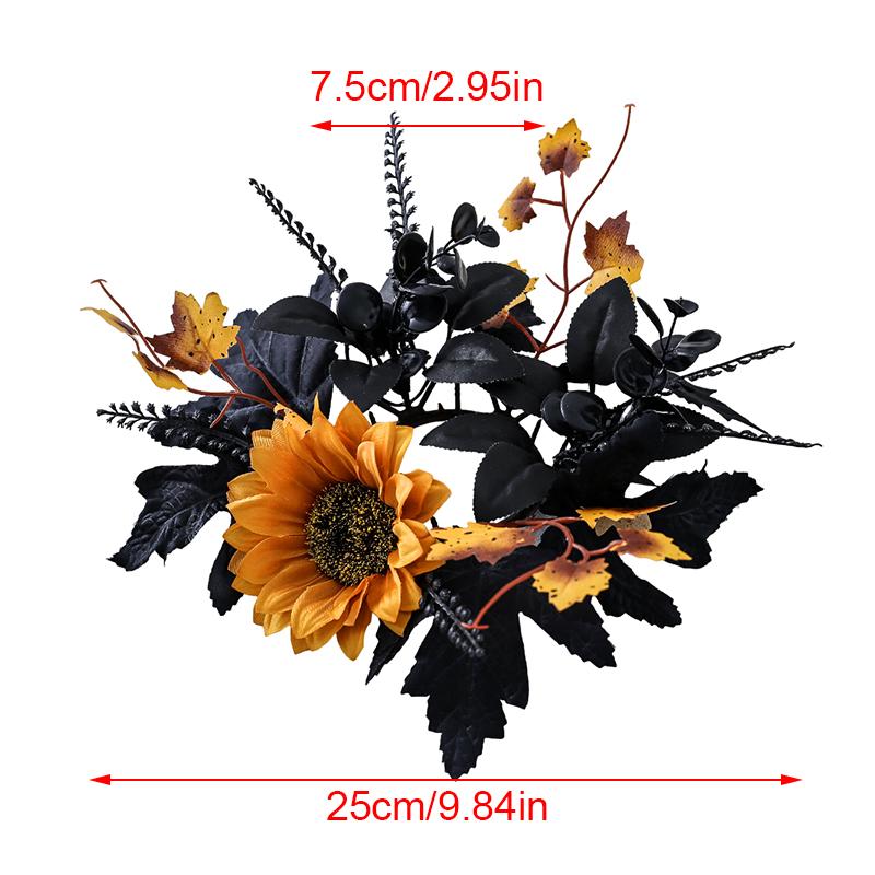 

1 шт. Кольца для свечей с искусственными листьями Хэллоуин Мини-венки для жуткой вечеринки Доступно несколько вариантов