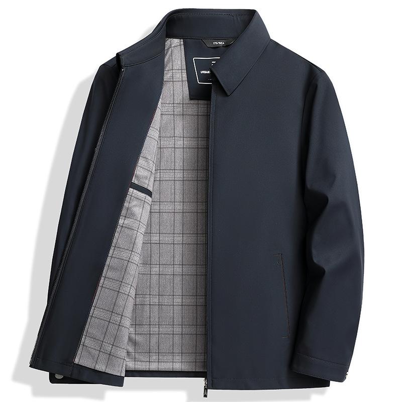 Fashion Daddy Jacket Lapel Business Casual Jacket Jacket Casual Loose Zipper Cardigan Middle-aged Men's Clothing