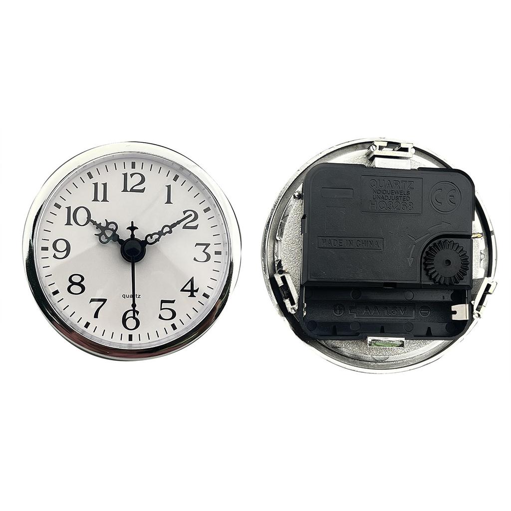80mm Round Quartzs Clock Insert Replacement Miniature Movement Arabic Numerals White Dials Clock Head for DIY Projects
