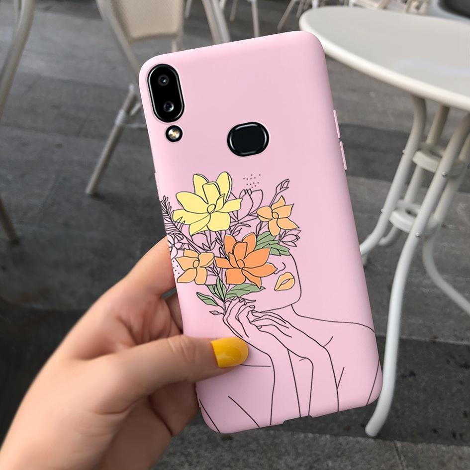 For Phone Case Samsung Galaxy A10s A107 SM-A107F Case Fashion Candy Color Flower Soft Cover For Samsung A10s A 10 S A10 2019 Bag