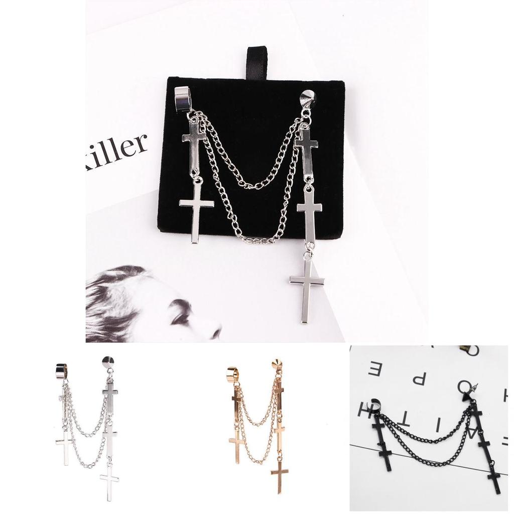 Punk Cross Drop Earrings With Alloy Metal For Womens Fashion Accessories
