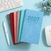 Portable Record Book 2027 A6 Weekly Planner, 365 Day English Schedule Pocket Notebook Small Personal Memo with Ribbon Bookmark, Efficiency