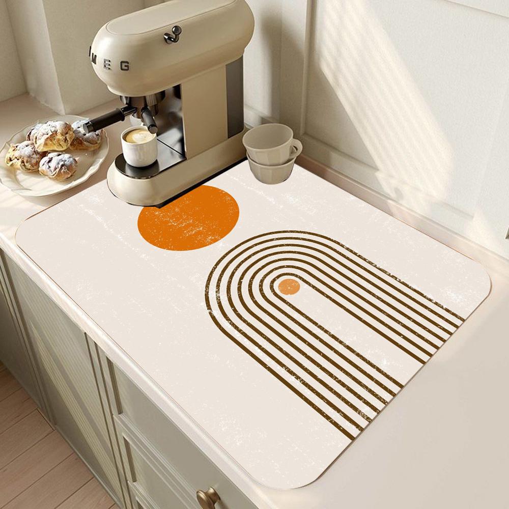 Zastawa stołowa do kuchni mata do suszenia drukowany ekspres do kawy podkładka spustowa blat chłonna mata osuszająca podkładka zastawa stołowa wystrój stołu