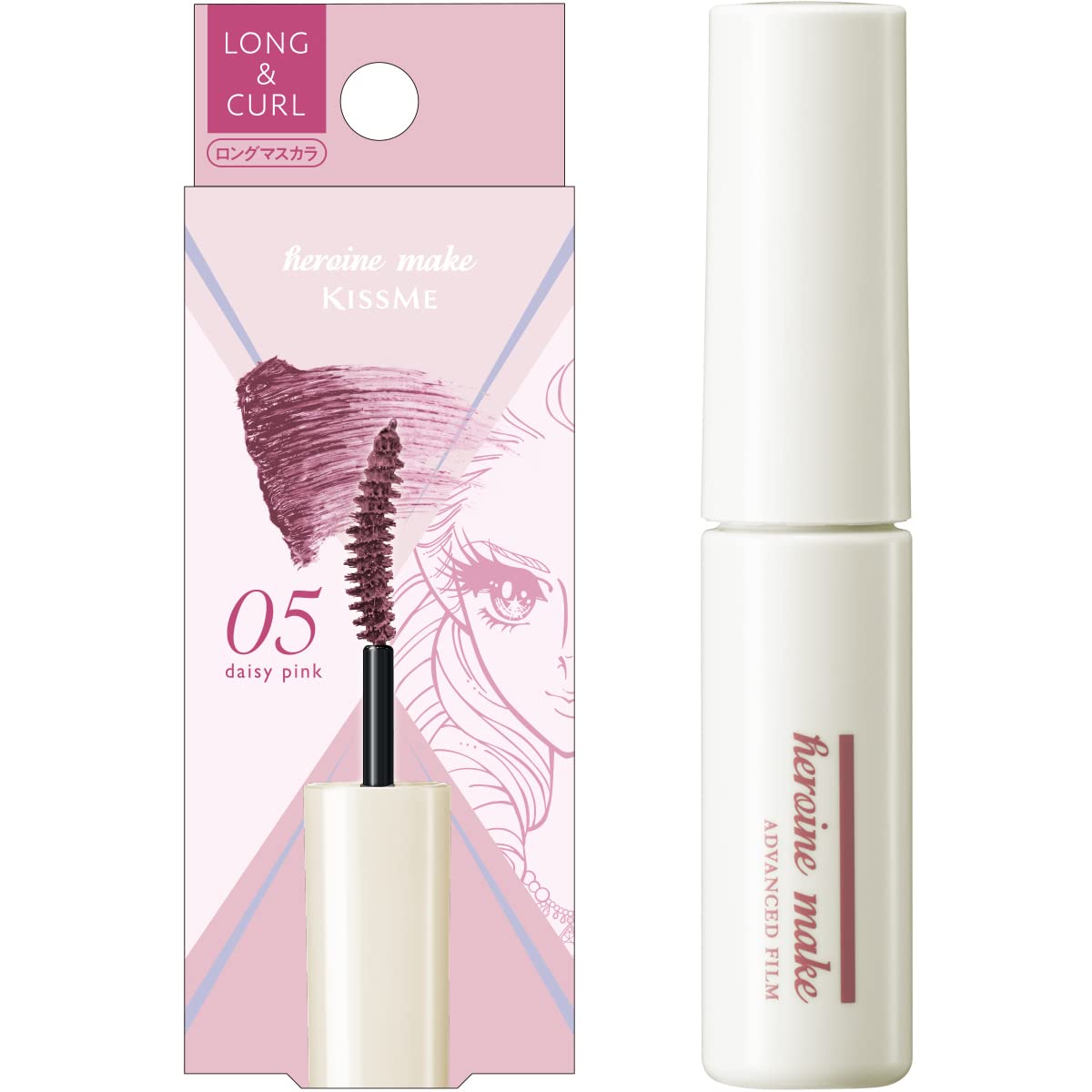 

Тушь для ресниц Heroine Make Long Curl Advanced Film C 05 Daisy Pink Color Mascara Mini Cosmetics Portable & 4,5 г