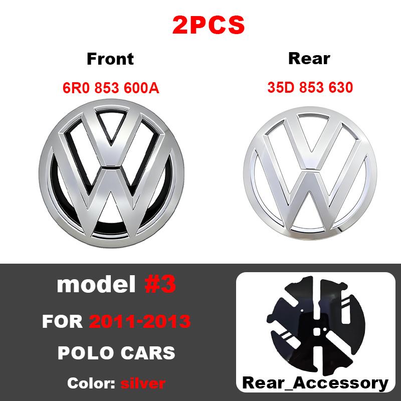 SVLHP1 For Volkswagen Polo 2011 2012 2013 6R0853600A ABS VW Car Front Logo Grille Badge Trunk Emblem Decoration Replacement Accessories