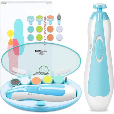Baby Nail Trimmer Electric Nail Clippers Safe Baby Nail File Kit with Extra 6 Replacement Pads Trim Polish Grooming Kit For Newborn Adults Toes Care