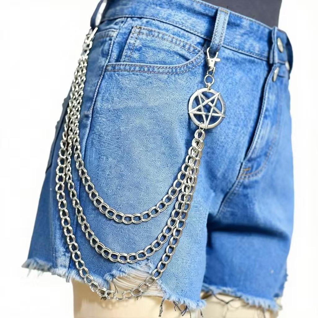Retro Metal Disc Pant Chain: Women's Multi-Layer Star Waist Accessory