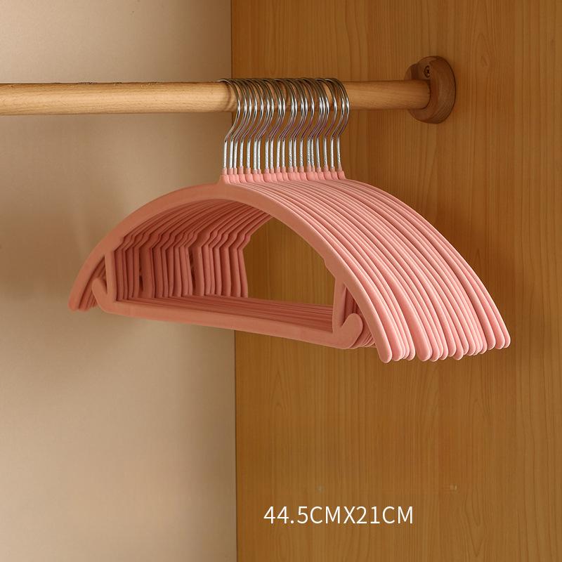 Flocking Hangers Plastic Non-Slip Clothes Support Adult Multi-Functional Wardrobe Storage Clothes Hanging Seamless Household Drying Hangers
