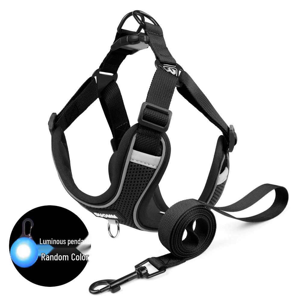 Harnais Gilet Respirant Réglable & Laisse pour Chiens de Petite à Moyenne Taille - Sans Rembourrage, Sans Étranglement, Idéal pour les Shiba Inus & Bouledogues Français