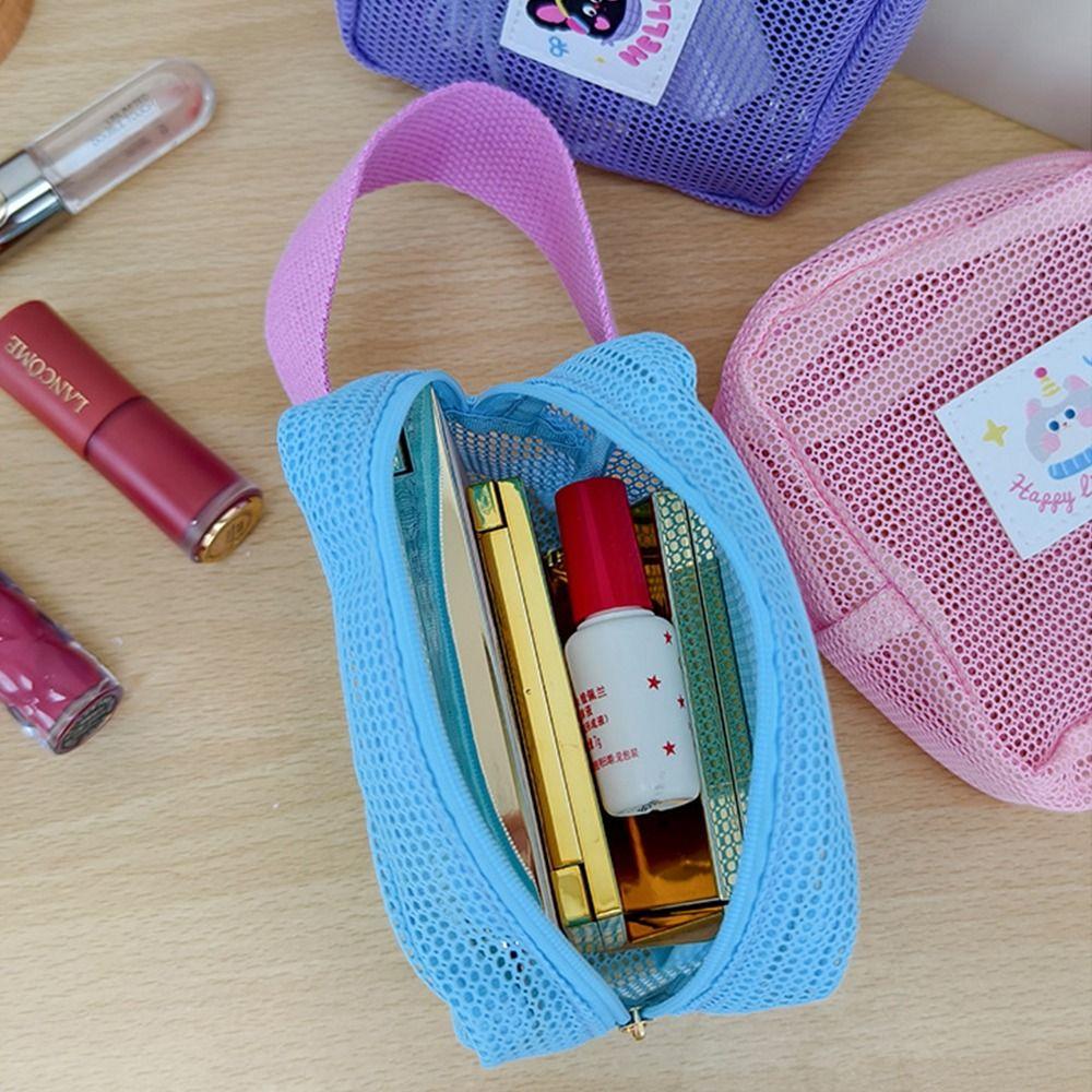 Transparent Mesh Storage Bag ID Credit Card Zipper Coin Purse Cosmetic Bag File Bag Travel Organizer Lipstick Makeup Bag Travel