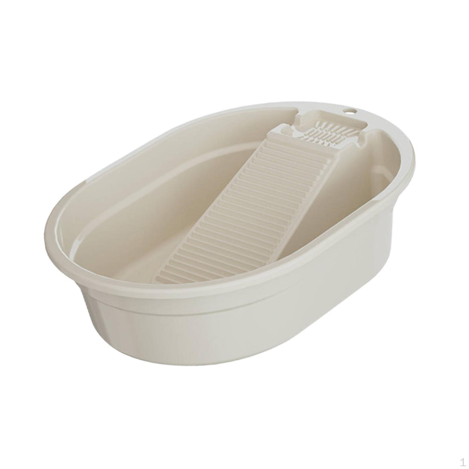 

Laundry Basin, Practical And Multi-Function, Portable, Dormitory Scrubbing Board, Hand Washing білий