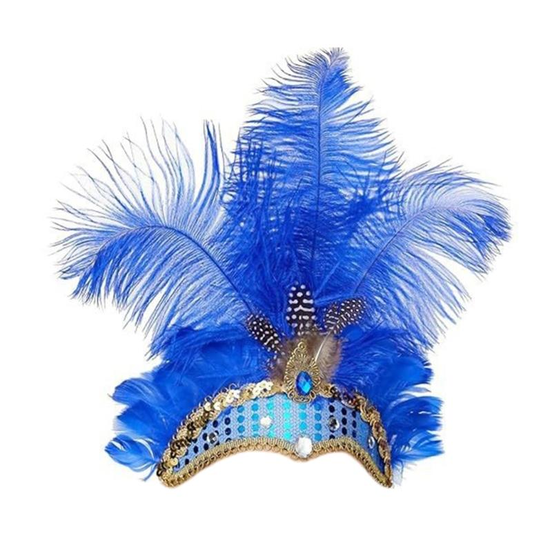 Ostrich Headdress Halloween Headwear Fascinator Decorative Headbands Unique for Women Party Costume