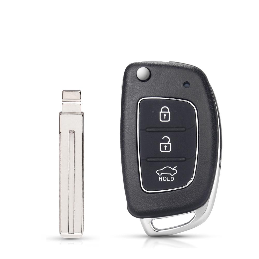 KEYYOU Fob 3 Buttons Flip Folding Remote Car Key Shell Case For Hyundai HB20 SANTA FE IX35 IX45 Accent I40 Solaris