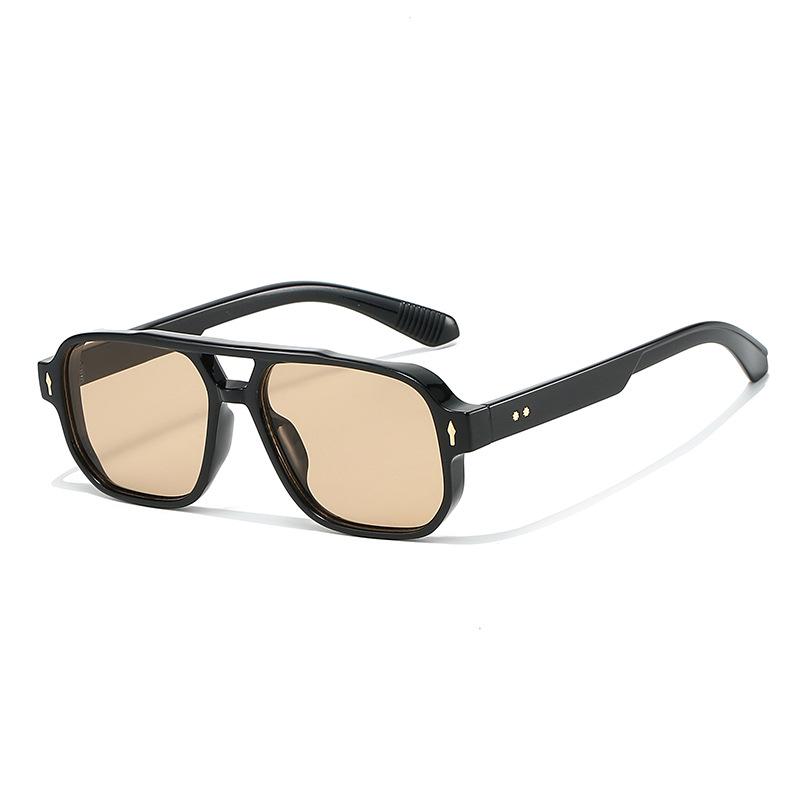 Double-Beam Arrow Rice Nail Retro Square Sunglasses for Men & Women