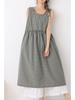 2026 Spring Artistic Sleeveless Layered Long Vest Dress - Fresh Japanese Plaid Design