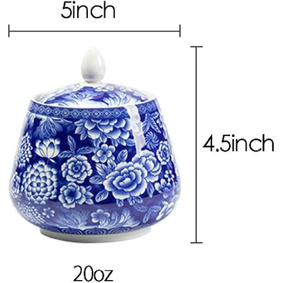 Ceramic Blue and white Sealed Coffee Food Storage Jar Canister with Lid