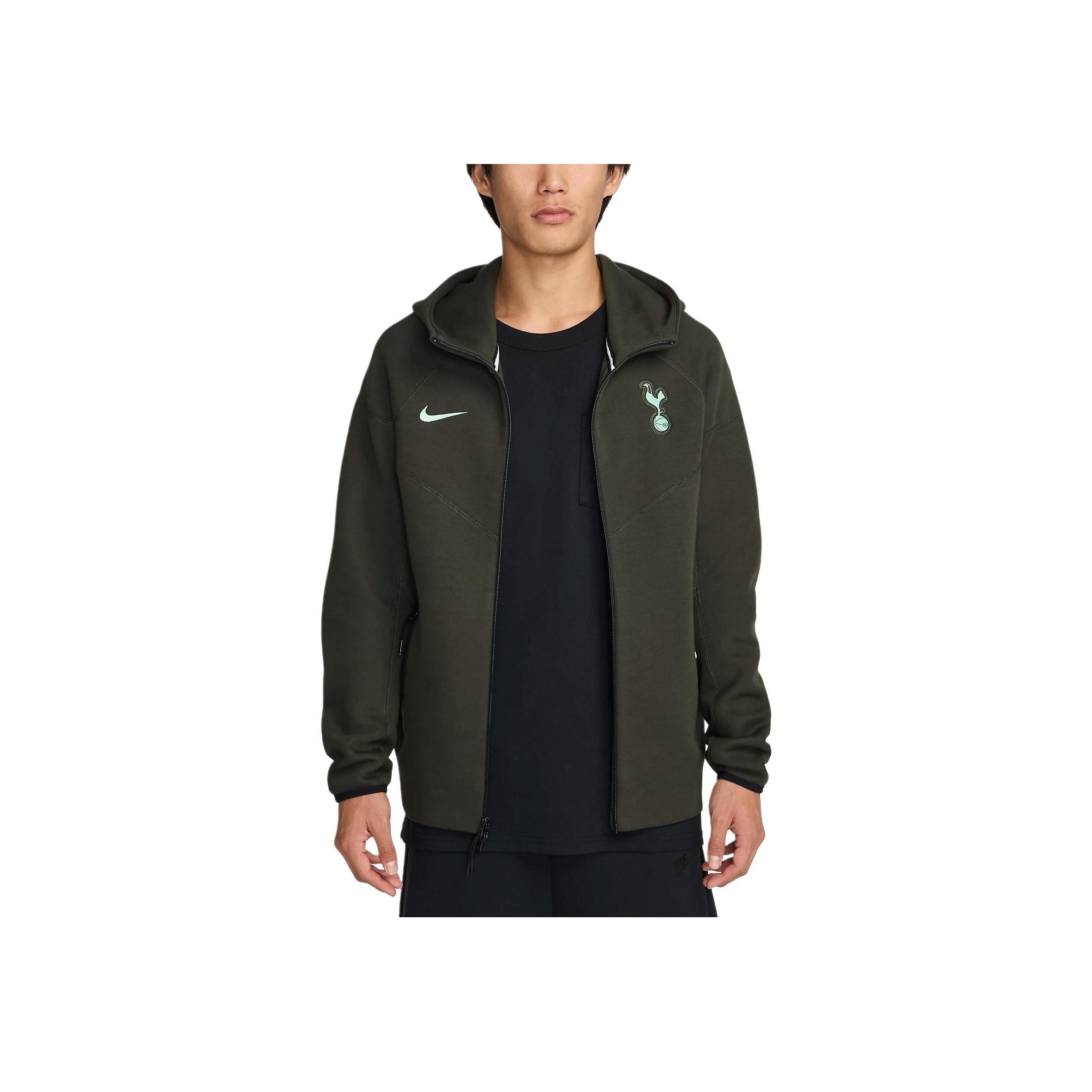 

Nike Tottenham Hotspur Tech Fleece Windrunner Series Удобная куртка с длинным рукавом на молнии для мужчин Куртка Redwood Эмалево-зеленый HF7057-355 L