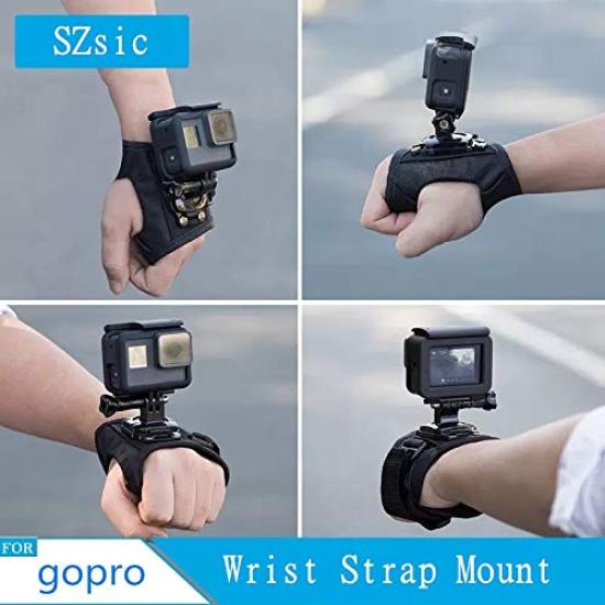 SZsic GOPRO Wrist Strap Mount 360 Degree Hand Mount with Strip Belt for GoPro Hero 8 7 6 5 4 Black DJI OSMO Xiaoyi AKASO Camera Accessories [2-Pack