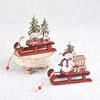Christmas Decorations, Wooden, Colorful, Assembled Sled, Cartoon Old Man, Window Display, DIY Gifts for Children