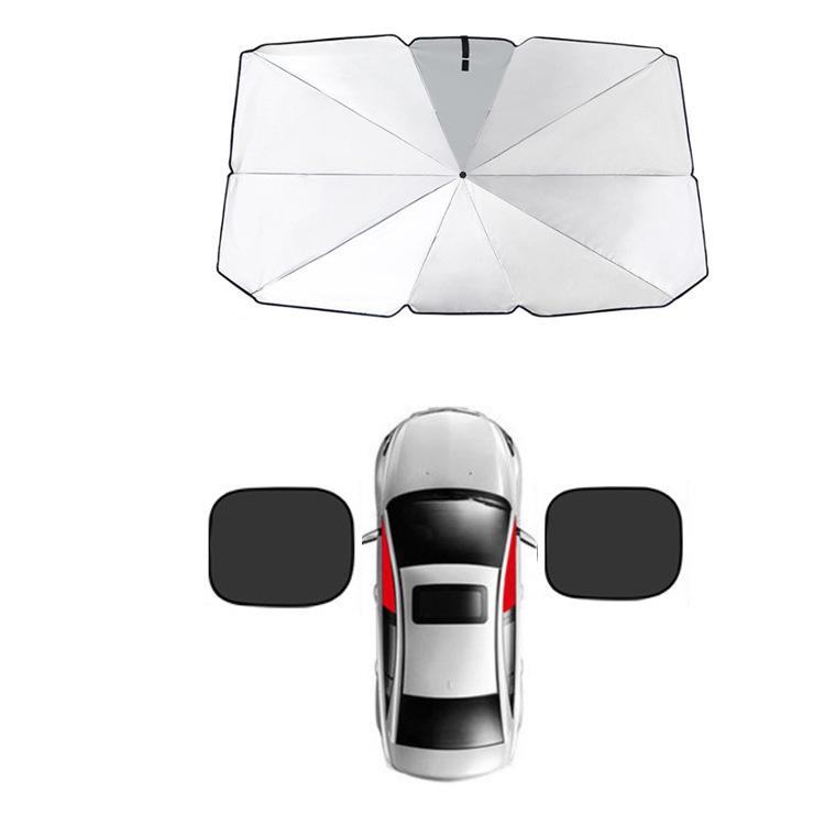Multifunctional Silver-Coated Car Sunshade Umbrella for Windshield